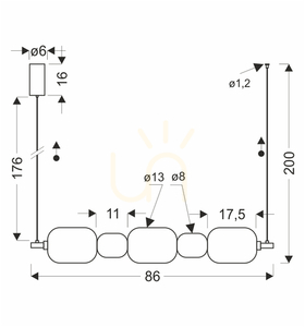 PLAYA transparentní LED 15W závěsná lampa CANDELLUX 35-50526 small 2