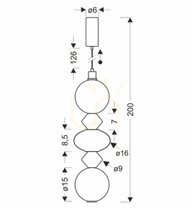 FLORES hnědá LED 15W závěsná lampa CANDELLUX 32-50656 small 3