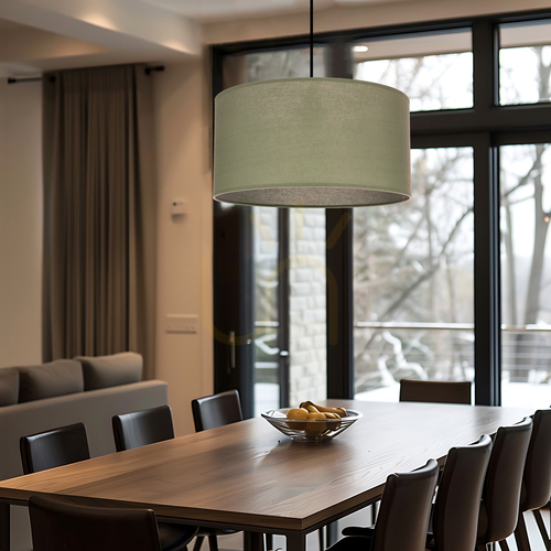 Kontrola Závěsné svítidlo Candellux SHANTI 31-38654, mátové stínidlo 40 cm, černý závěs, E27