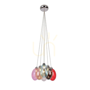 Závěsné svítidlo LUKKA 6xG9 10W barevné skleněné balónky chrom 110 cm CANDELLUX 50106168 small 0