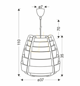 Závěsná lampa NAGOJA béžová E27 40W CANDELLUX 50101038 small 4