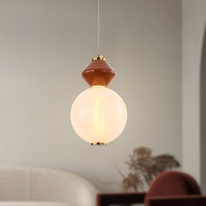 Závěsné svítidlo Candellux FLORES mosazné a hnědé s bílým sklem LED 7 W 31-50625 small 1