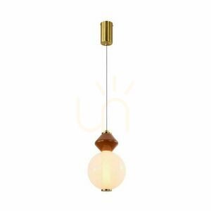 Závěsné svítidlo Candellux FLORES mosazné a hnědé s bílým sklem LED 7 W 31-50625 small 0