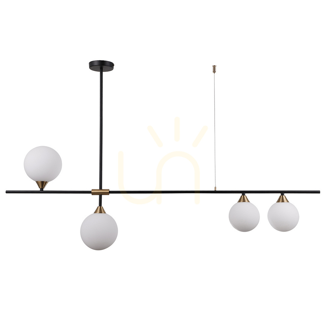 Pohled Závěsné svítidlo Italux Belmonte 4x G9 černé/mosazné PND-9152-4-OPAL Závěsné svítidlo Italux Belmonte 4x G9 černé/mosazné PND-9152-4-OPAL