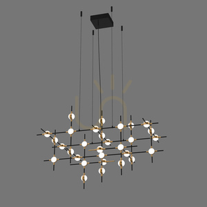 Závěsné LED svítidlo Italux Provenza černo-zlaté 72W 30 světel MD18001067-30A BG small 2