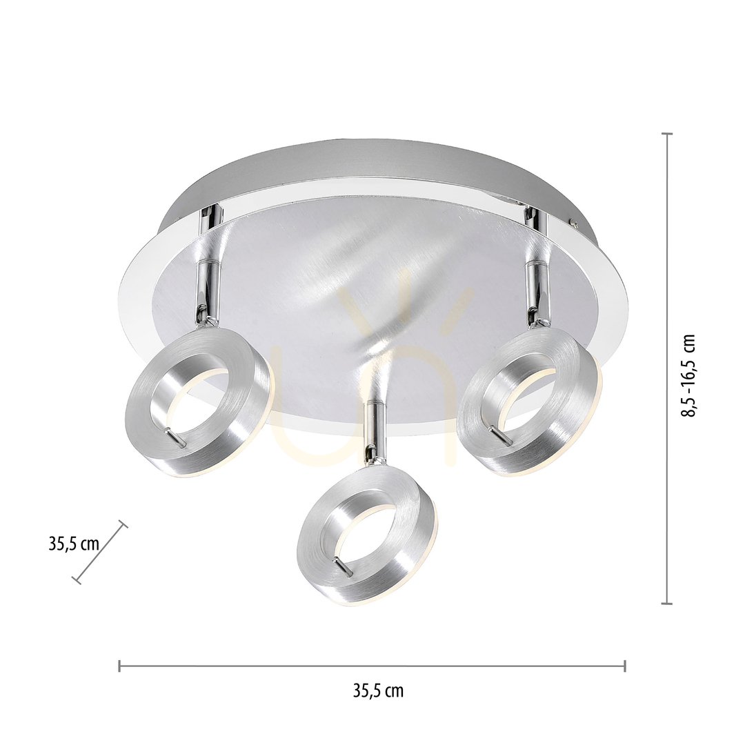 Pohled SILEDA plafond 6788-96 Silver 3xLED SILEDA plafond 6788-96 Silver 3xLED