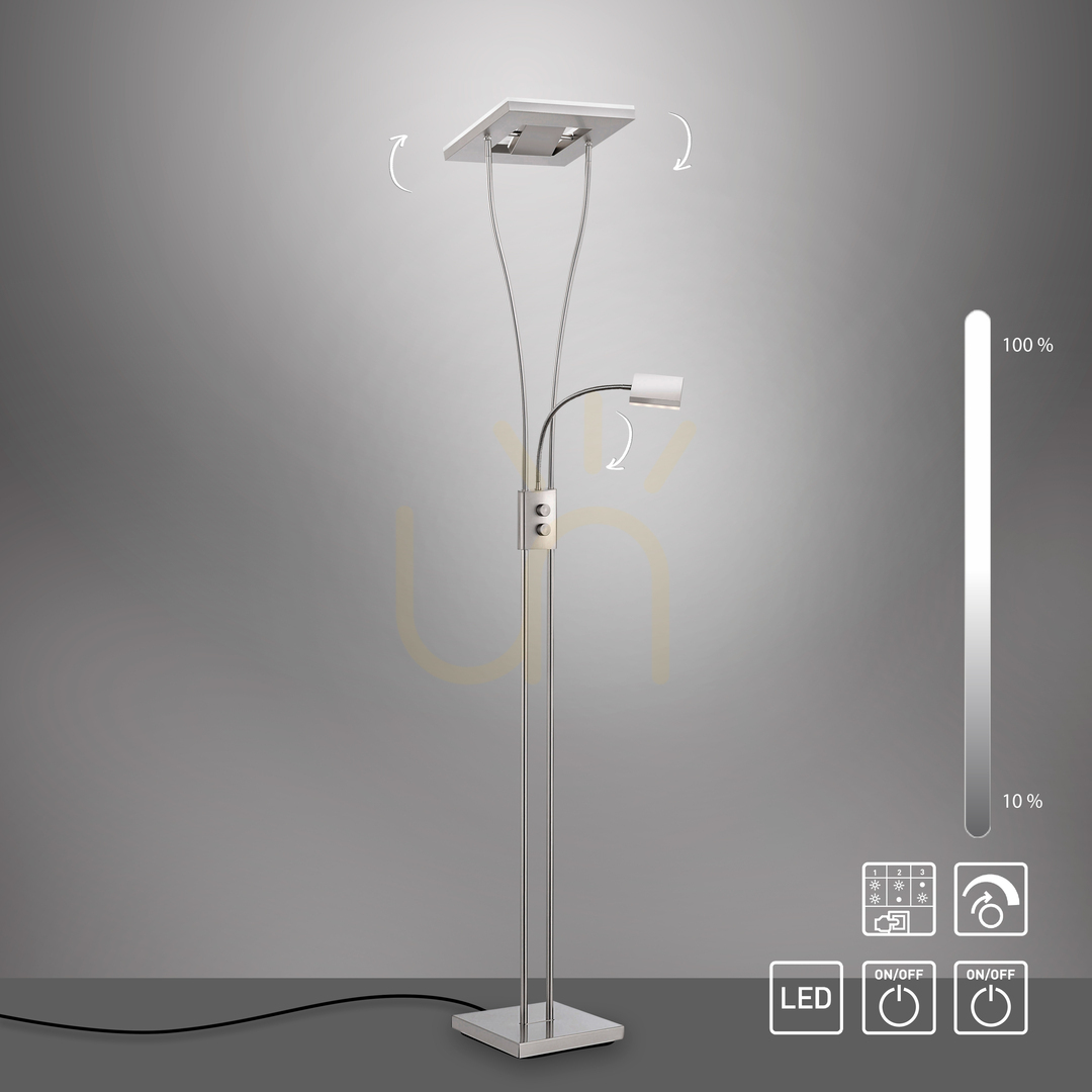 Kontrola Stojací lampa HELIA 11776-55 Stříbrná 3xLED Stojací lampa HELIA 11776-55 Stříbrná 3xLED