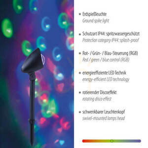 DISCO Zahradní lampa 19035-18 černá 1xLED small 2