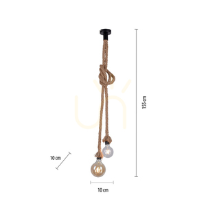 Závěsné svítidlo ROPE 15482-18 Brown 2xE27 small 7