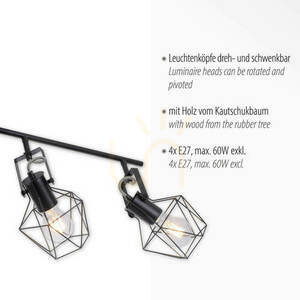 Plafond JARO 15674-78 černý 4xE27 small 3