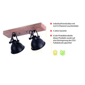 Plafond SAMIA 11982-18 Black 2xE14 small 3