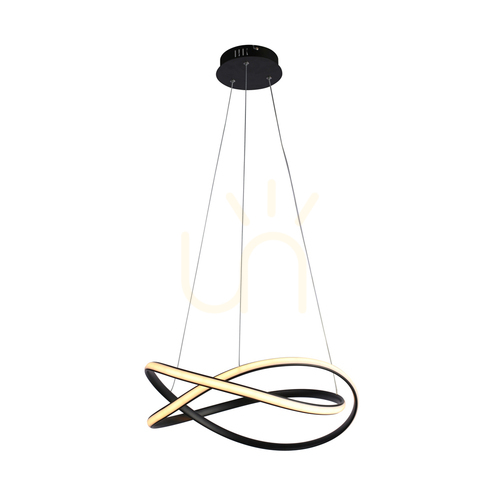 Kontrola Závěsné LED svítidlo Italux Rumio černé 50 cm PND-23917-BK