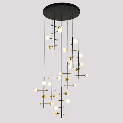 Kontrola Závěsné LED svítidlo Italux Helmond 89W černé bílé PND-43883-28