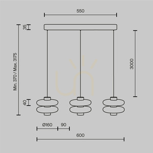 Závěsné LED svítidlo Maytoni Nuvem MOD497PL-L23BRK, hnědé, 3bodové small 6