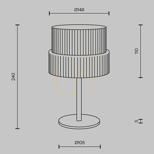Stolní lampa Maytoni SCALA MOD496TL-L12BZK, bronz, vroubkované koňakové sklo, Ø 14,8 × 24 cm, LED 12 W 1300 lm 3000K small 7