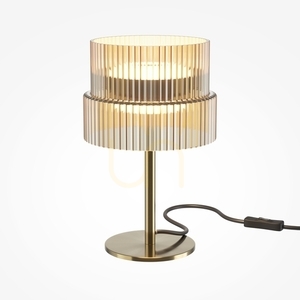 Stolní lampa Maytoni SCALA MOD496TL-L12BZK, bronz, vroubkované koňakové sklo, Ø 14,8 × 24 cm, LED 12 W 1300 lm 3000K small 0