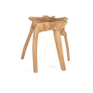 Odkládací stolek BAZAR BIZAR Rooty z teakového dřeva, přírodní, výška 45 cm small 3