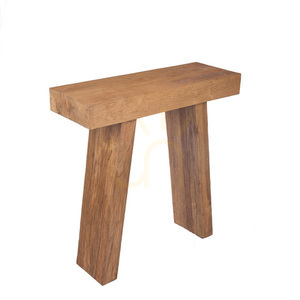 Konzolový stolek Bazar Bizar The Stance z teakového dřeva, přírodní, 86 cm small 11