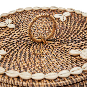 Ratanový koš s přihrádkami BAZAR BIZAR přírodní hnědý 30 × 30 × 9,5 cm small 12