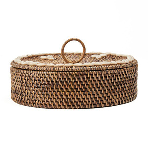 Ratanový koš s přihrádkami BAZAR BIZAR přírodní hnědý 30 × 30 × 9,5 cm small 4