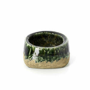 Nízký květináč The Moss Bowl, kamenina, betonově zelený, Ø 16,5 cm, v. 8 cm small 1