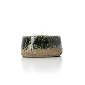 Nízký květináč The Moss Bowl, kamenina, betonově zelený, Ø 16,5 cm, v. 8 cm small 3