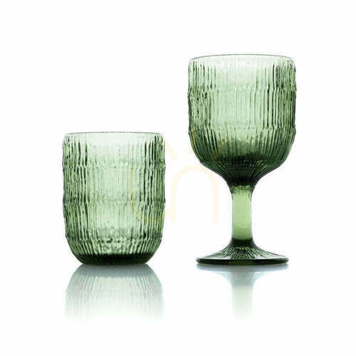 Kontrola Sklenice na vodu Moss Ripple zelená 8 cm