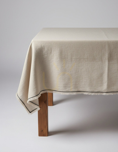 Kontrola Ubrus Tuscany přírodní černá 150x250 Table Linen
