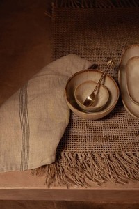 Ubrousek Biscuit přírodní černá 45x45 cm Table Linen small 1