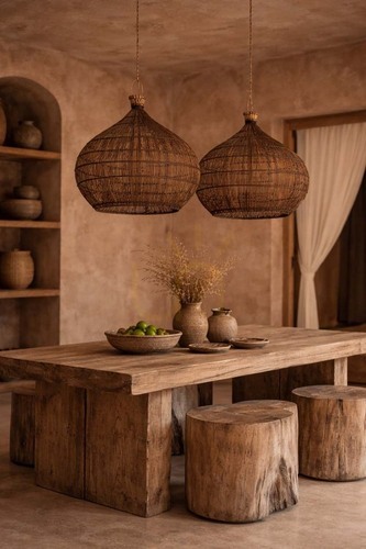 Kontrola Přívěsek světla Desert Gourd tmavý ořech M, Pendant Lamps