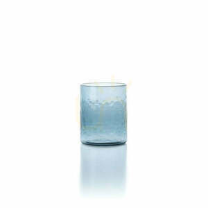 Modrý skleněný tumbler Hammered High 8 cm small 0