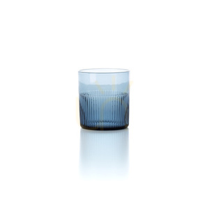 Nízká modrá sklenice Bazar Bizar Azure Rippled small 5