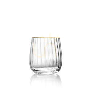 Skleněný tumbler se zlatým okrajem, přírodní zlato, 10 cm small 3