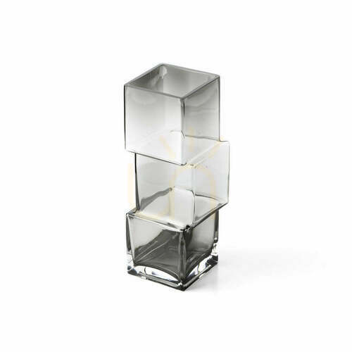 Kontrola Váza Rummikub tmavě šedá L Glass Collection