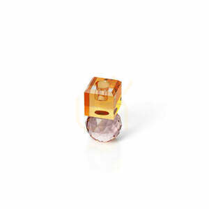 Svícen Citrine & Rose Quartz z recyklovaného skla, růžovo-jantarový, 10,3 cm small 1