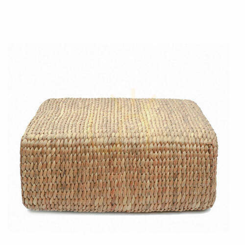 Kontrola Puf z vodního hyacintu čtvercový přírodní 60x60x30 cm Pouffe M