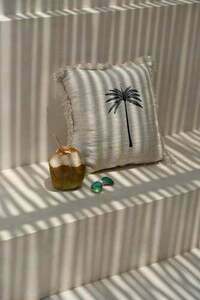 Povlak na polštář Gili Palm přírodní černá 50 x 50 cm small 1