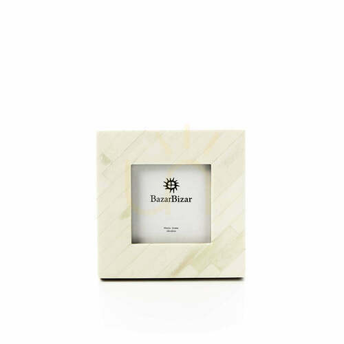 Kontrola Fotorámeček Bazar Bizar The Nomad Ivory z buvolí kosti krémově bílý 10 × 10 cm