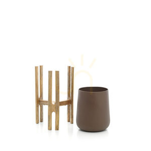 Květináč na dřevěném stojanu Bazar Bizar Forked Root M beton, přírodní hnědá, 55,5 cm small 3