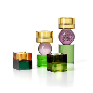 Svícen Gem Blocks Green Smoke small 2