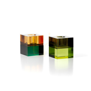 Svícen Gem Blocks Green Smoke small 5