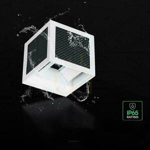 Solární nástěnné svítidlo V-TAC VT-408CCT LED COB 3W 900 lm bílá kostka 10x10 cm IP65 se senzorem pohybu, USB-C small 1