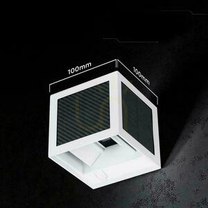 Solární nástěnné svítidlo V-TAC VT-408CCT LED COB 3W 900 lm bílá kostka 10x10 cm IP65 se senzorem pohybu, USB-C small 3