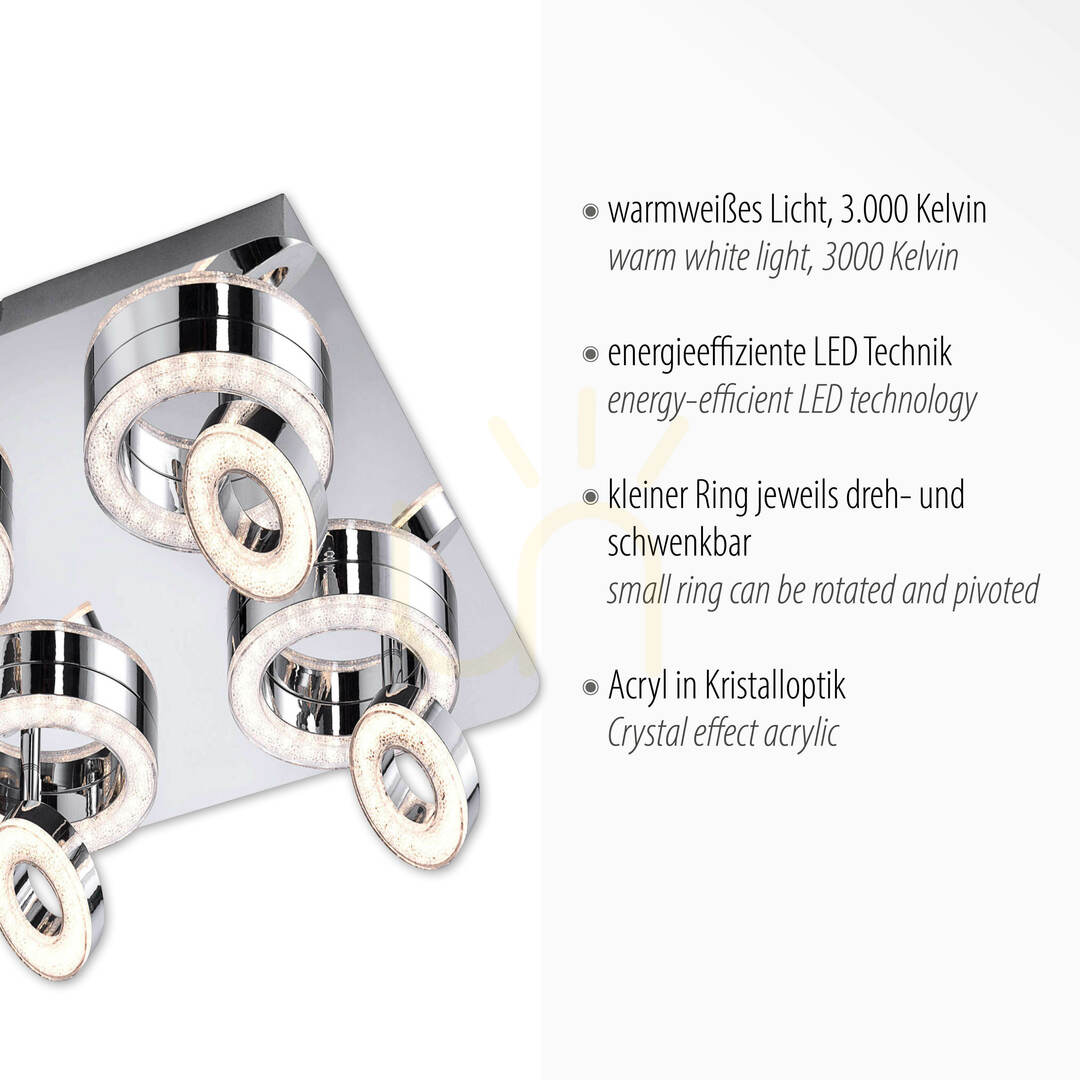 Zobrazit TIM Plafond 14522-17 Chrome 8xLED TIM Plafond 14522-17 Chrome 8xLED