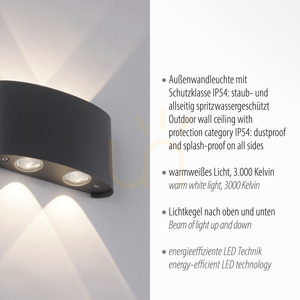 Nástěnné svítidlo CARLO 9487-13 Antracit 4xLED small 3
