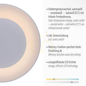 Stropní LED svítidlo Anika 14327-16 bílé 60 W 2700-5000 K stmívatelné s dálkovým ovladačem 70 cm small 3