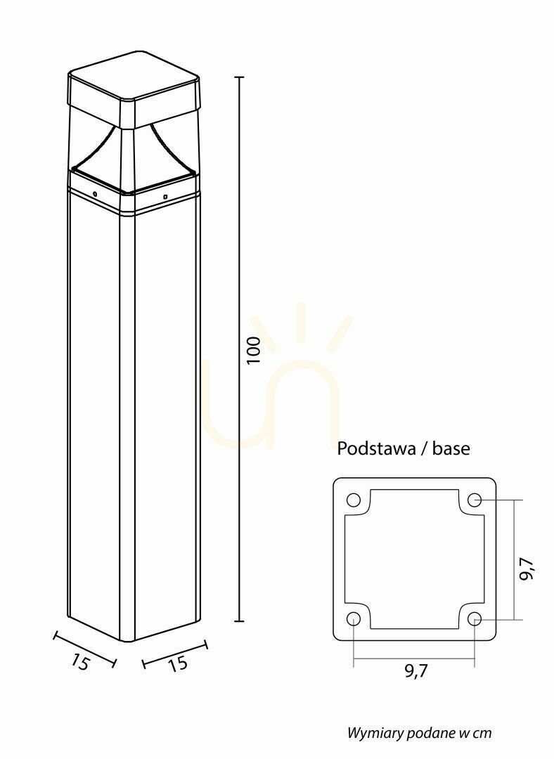 Kontrola SU-MA BAREL antracit LED 100 cm BKW-1000 pevný světelný sloupek SU-MA BAREL antracit LED 100 cm BKW-1000 pevný světelný sloupek