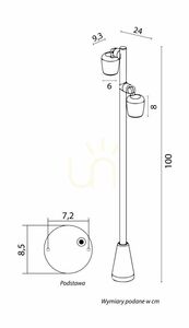 SU-MA Dublo DBL-1000 černá IP65 GU10 100 cm venkovní stojací lampa s nastavitelnými hlavami small 6