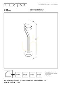 Venkovní stojací lampa Lucide ESTAL hnědá LED 9 W IP54 50 cm 33803/08/97 small 4