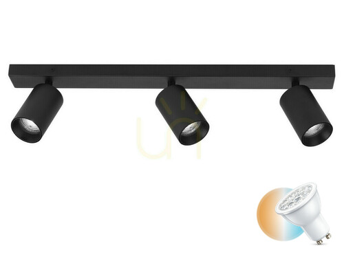 Kontrola Stropní svítidlo Luces Exclusivas CLORINDA černé 3×GU10 LE61469